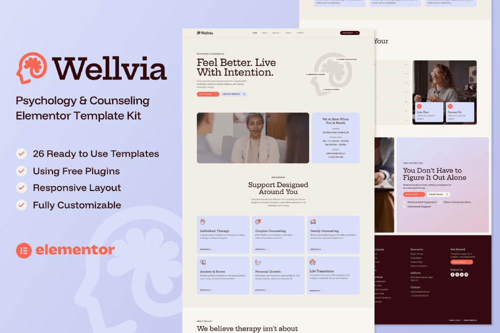 Psychology & Counseling Elementor Template