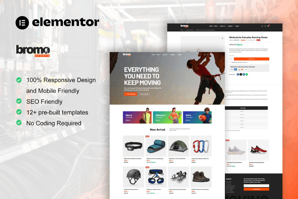 Sports Equipment Store Elementor Pro Template