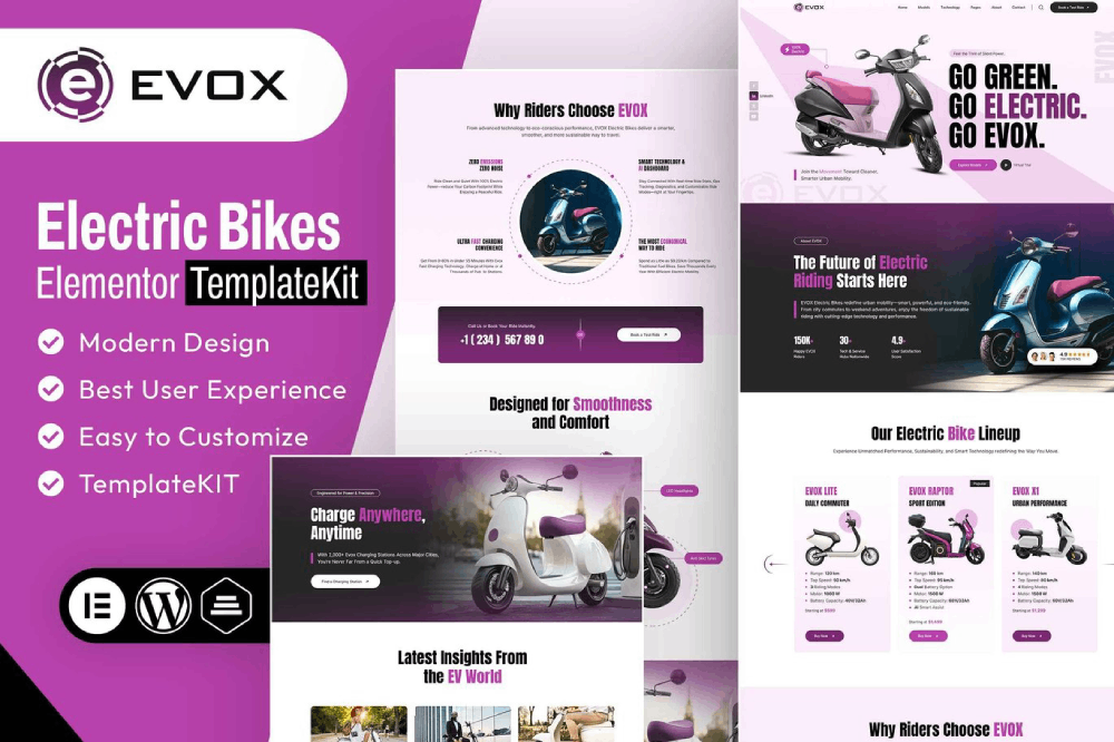 Electric Bikes Elementor Template