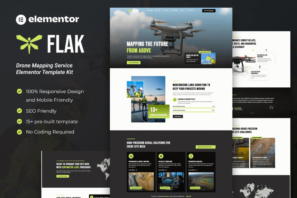 Drone Mapping Service Elementor Template