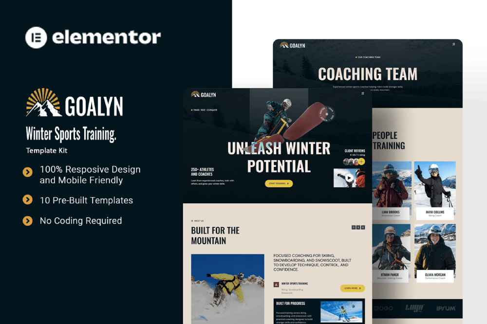 Winter Sports Training Elementor Template