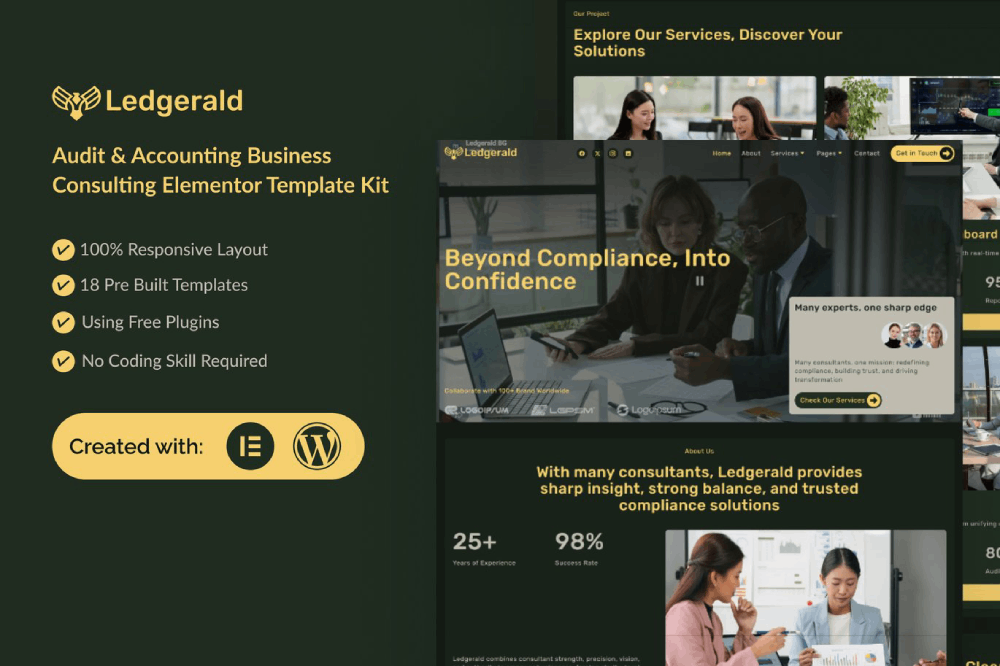 Audit & Accounting Business Consulting Elementor Template