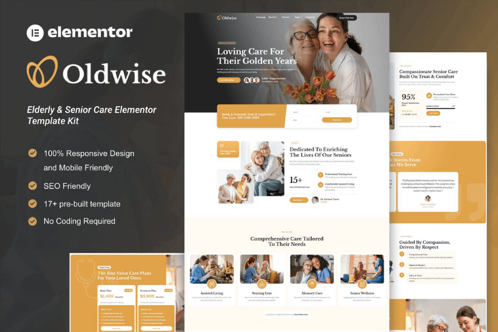 Elderly & Senior Care Elementor Template