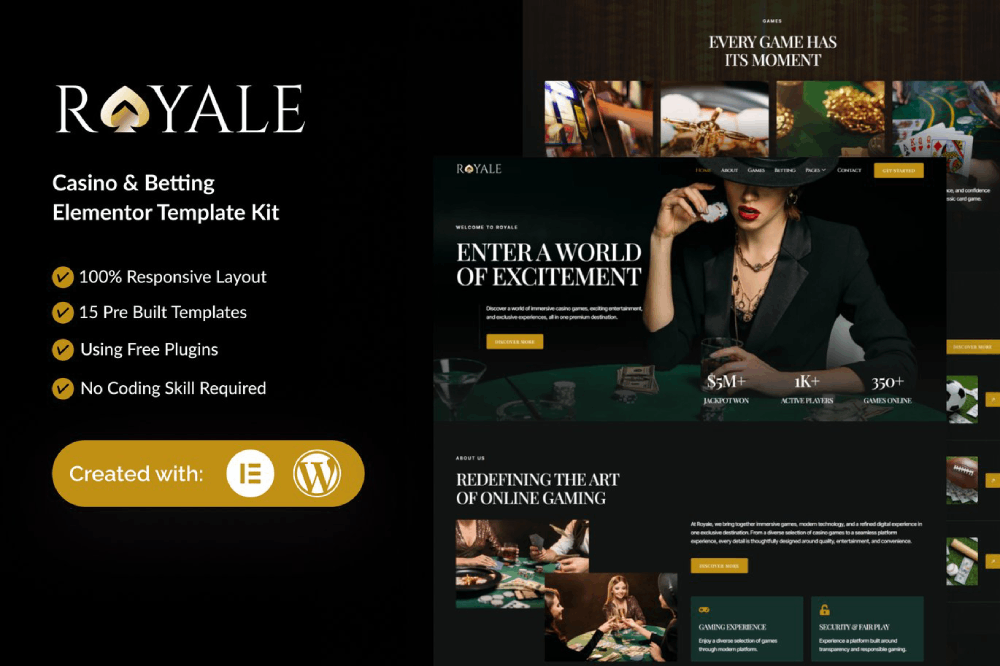 Casino & Betting Elementor Template