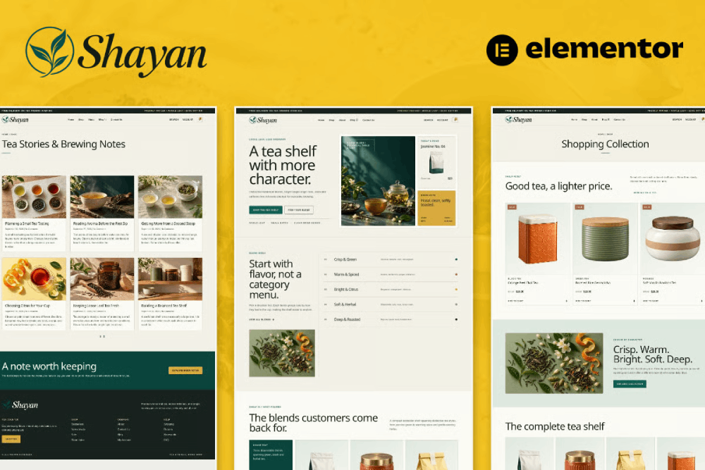 Tea & Herbal Drink Shop eCommerce Elementor Template