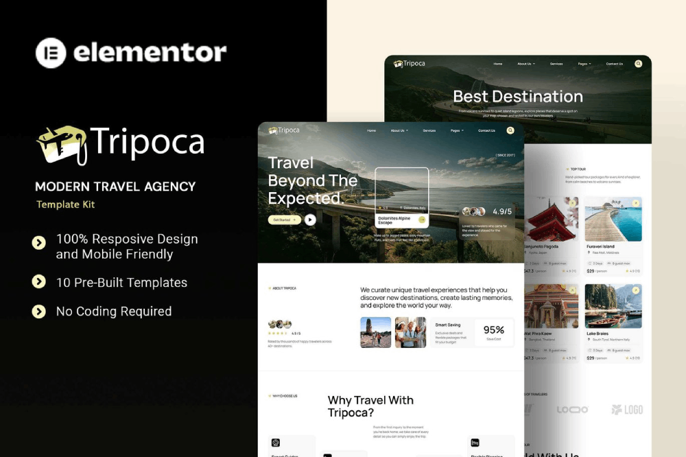 Modern Travel Agency Elementor Template