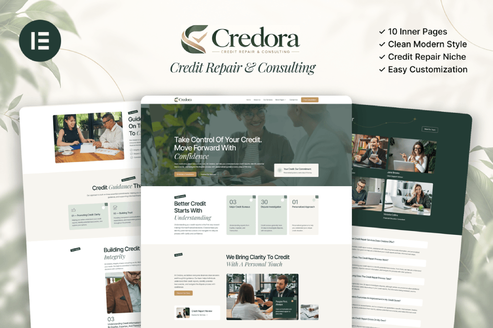 Credit Repair & Consulting Elementor Template