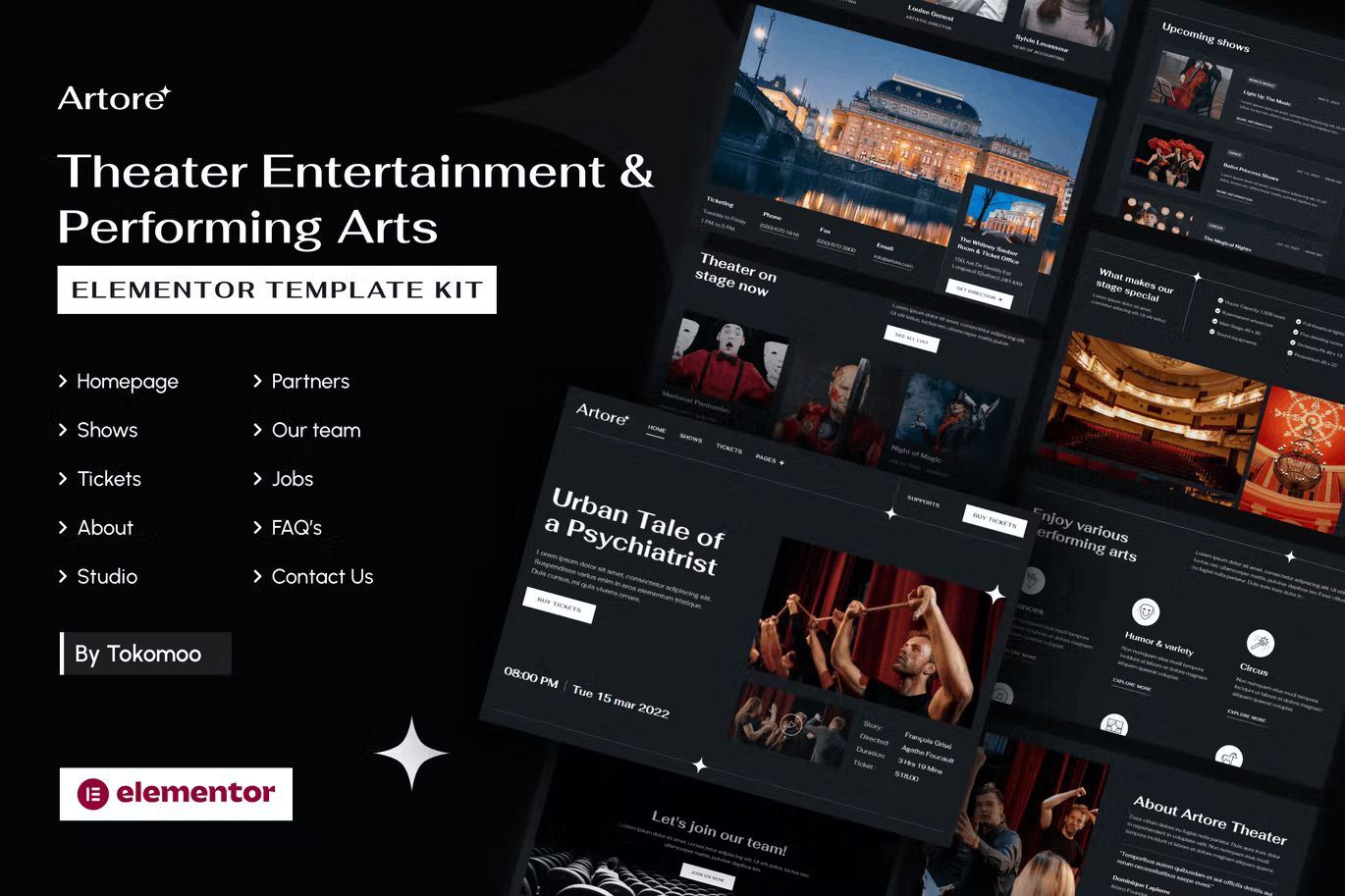 Theater Entertainment & Performing Arts Elementor Template