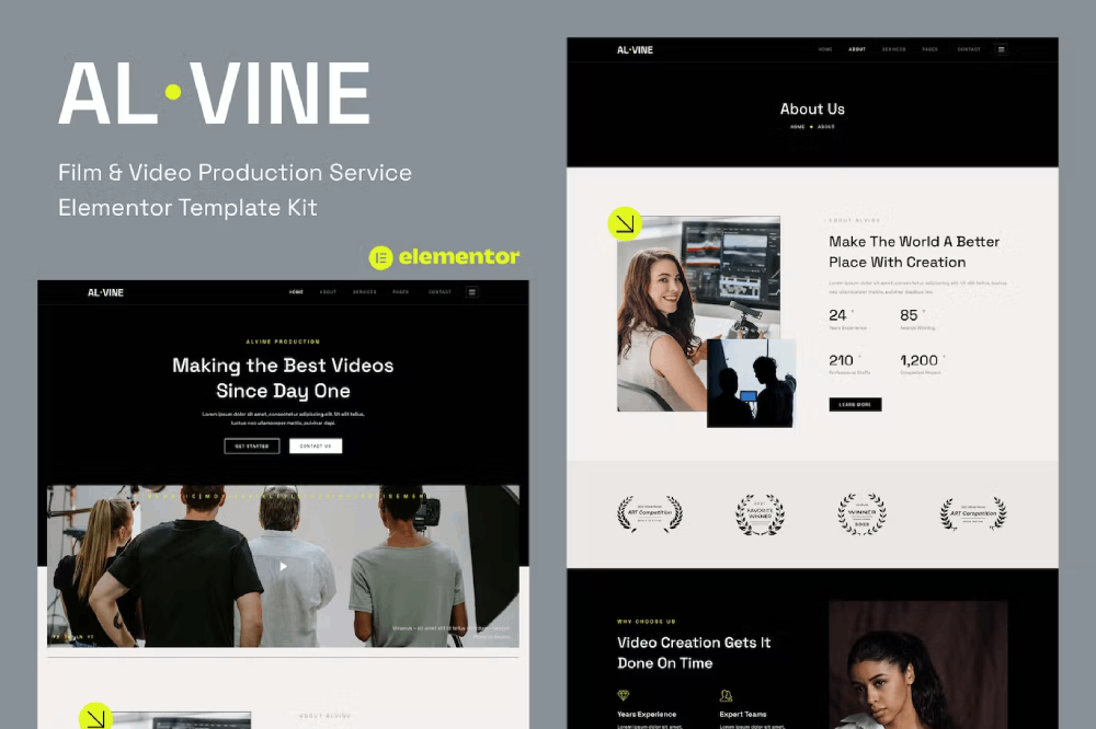 Film & Video Production Service Elementor Template