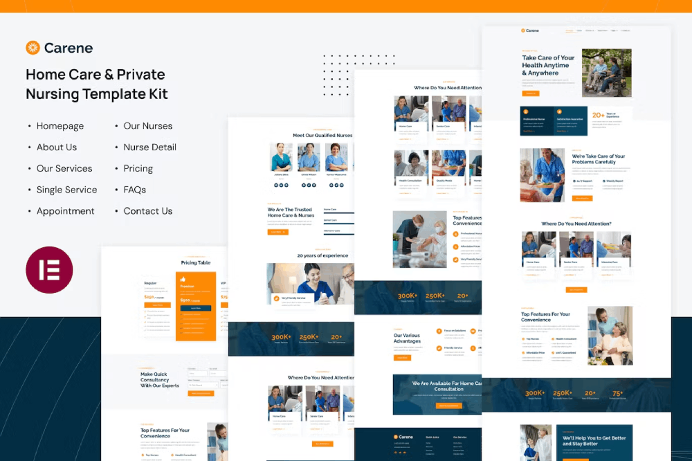 Carene - Home Care Services Elementor Template Kit