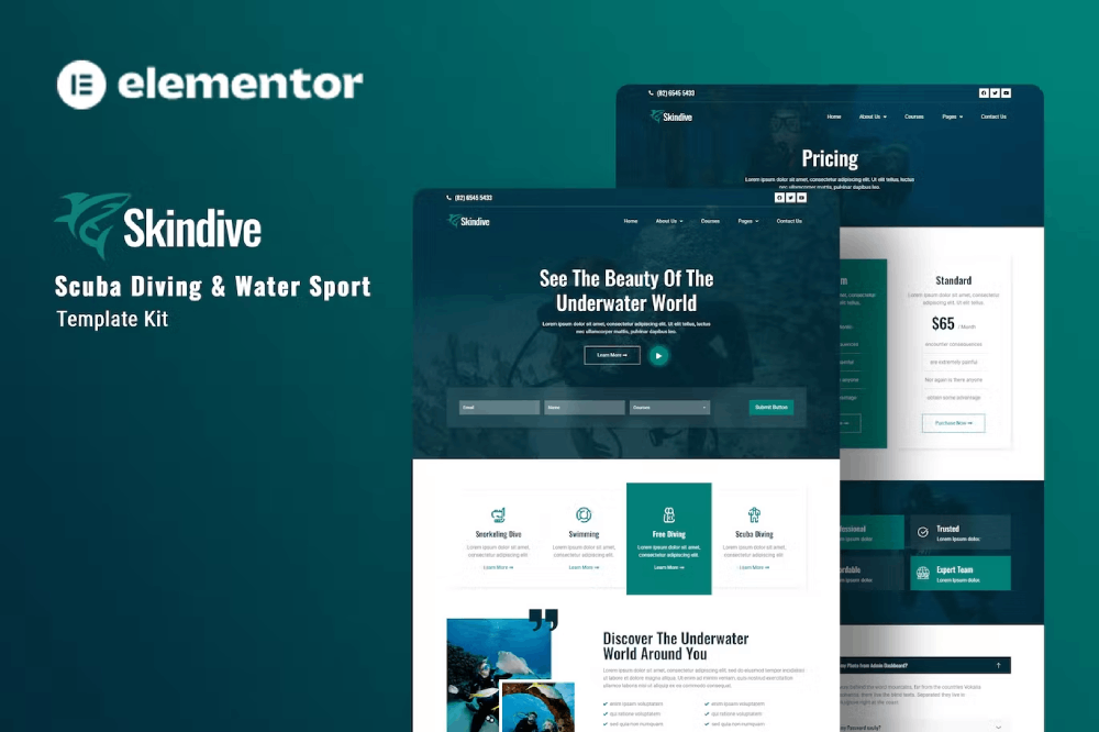 Scuba Diving & Water Sport Elementor Template
