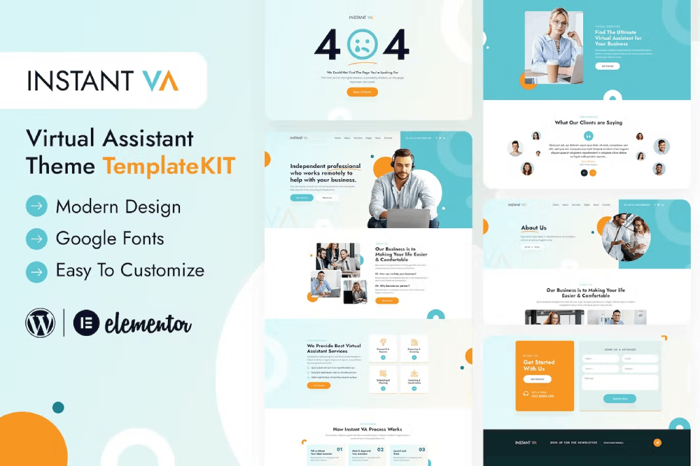 Virtual Assistant Elementor Template