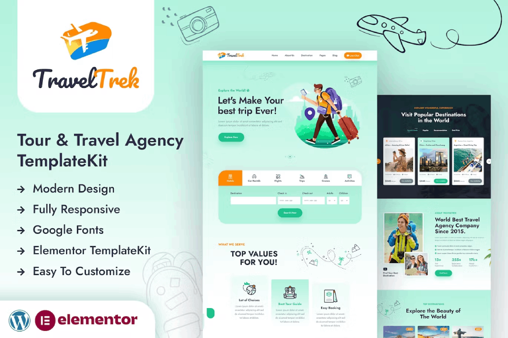Tour and Travel Agency Elementor Template