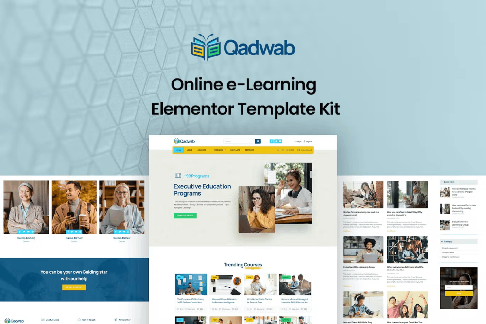Online e-Learning Elementor Template