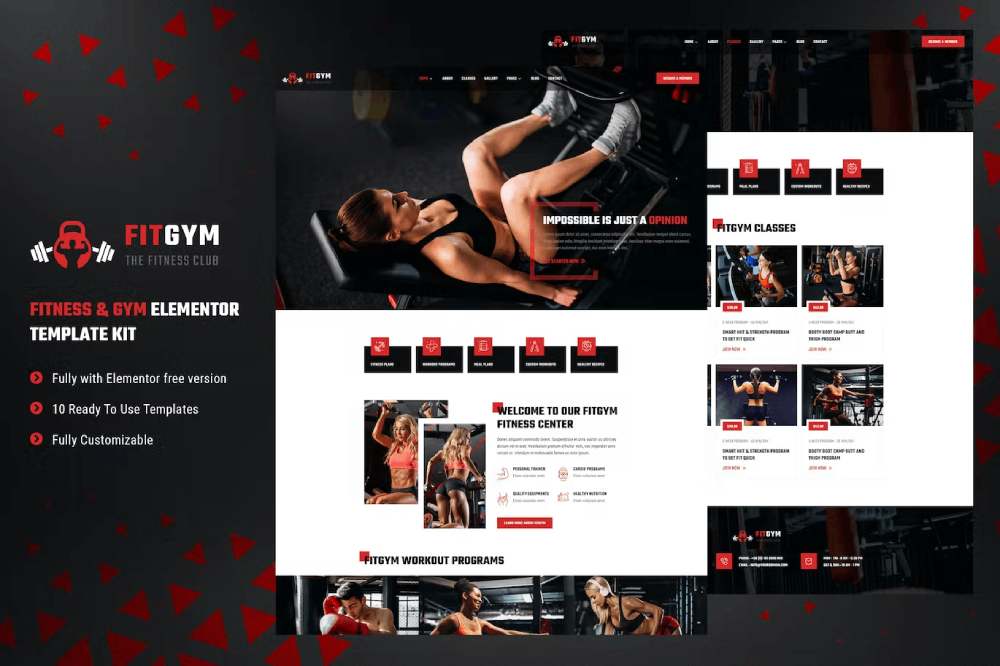 Fitness & Gym Elementor Template