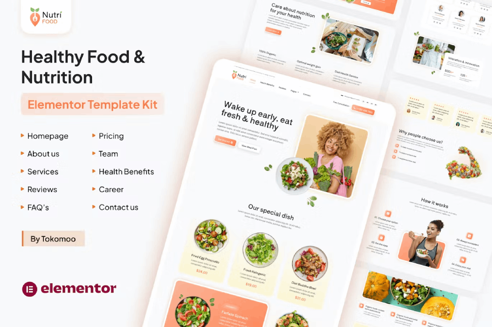 Healthy Food & Nutrition Elementor Pro Template