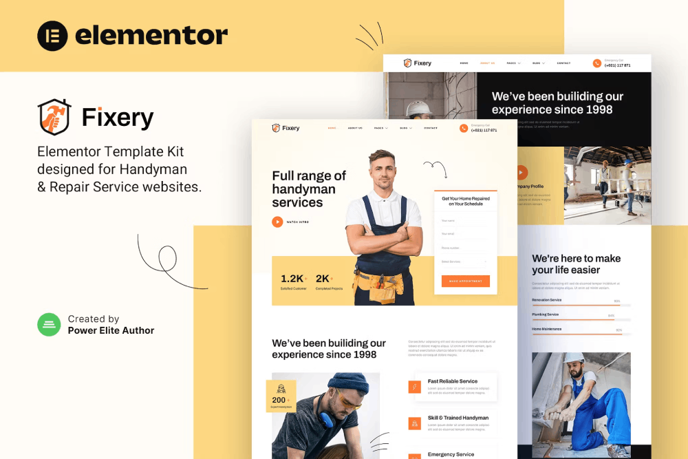 Handyman & Repair Services Elementor Template
