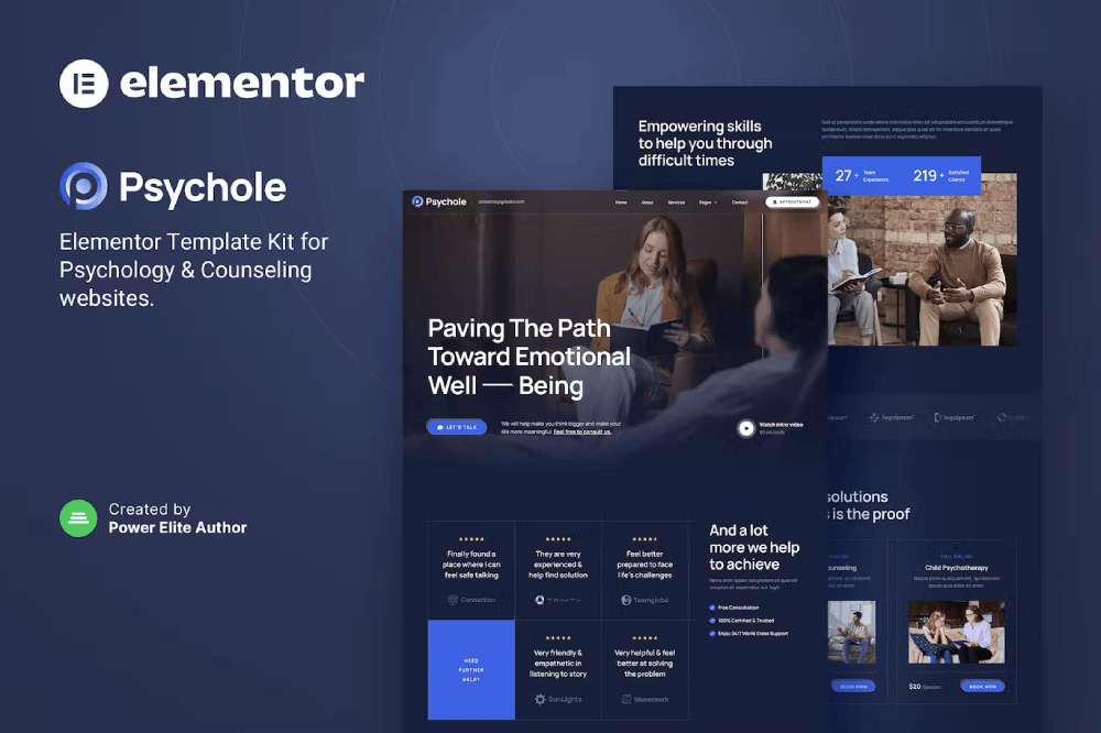Psychology and Counseling Elementor Template