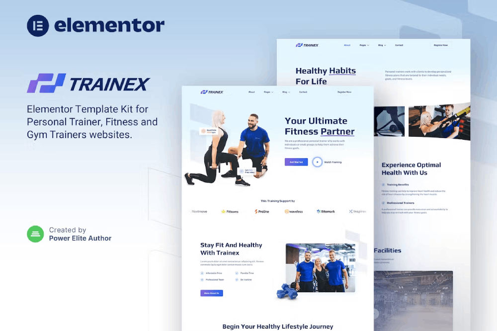 Personal Trainer & Fitness Elementor Template