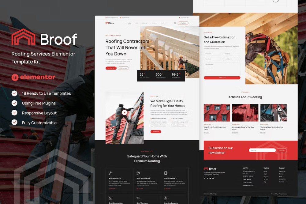 Roofing Services Elementor Template