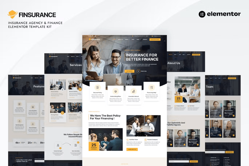 Finsurance - Insurance Agency & Finance Elementor Template