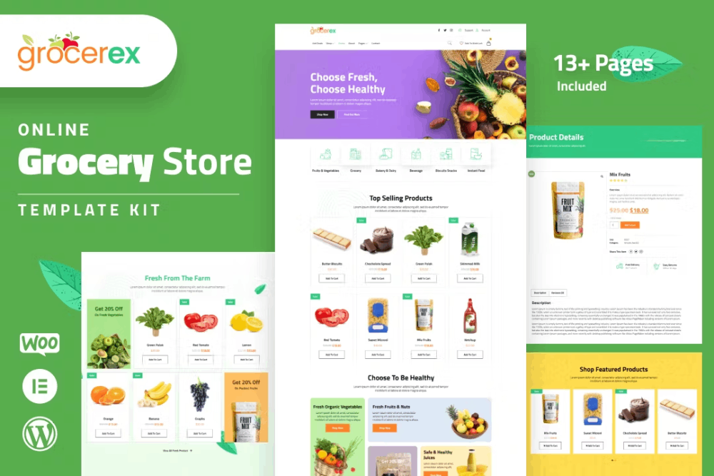 Grocery Store Elelmentor Template