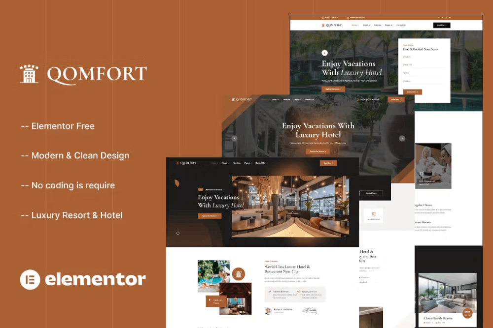 Hotel Booking Elementor Template