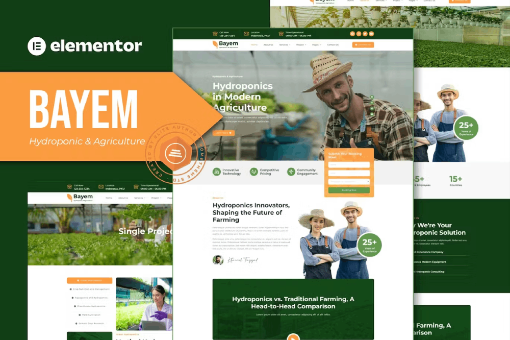 Hydroponic & Agriculture Elementor Template