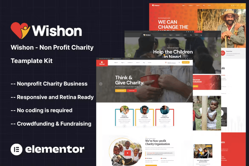 Non Profit Charity Elementor Template