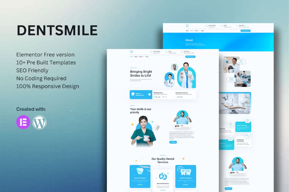 Dentist & Dental Clinic Elementor Template