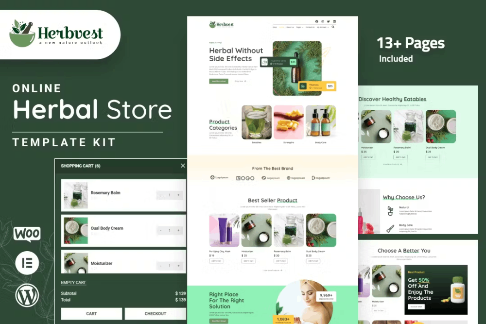 Herbal Store Elementor Pro Template