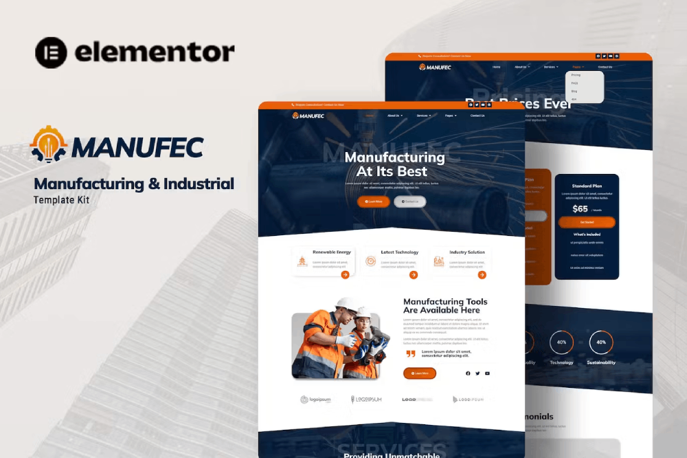 Manufacturing & Industrial Elementor Template