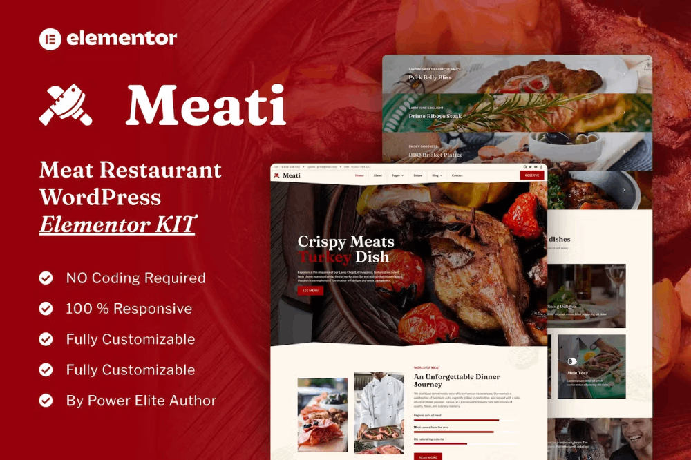 Meat Restaurant Elementor Template