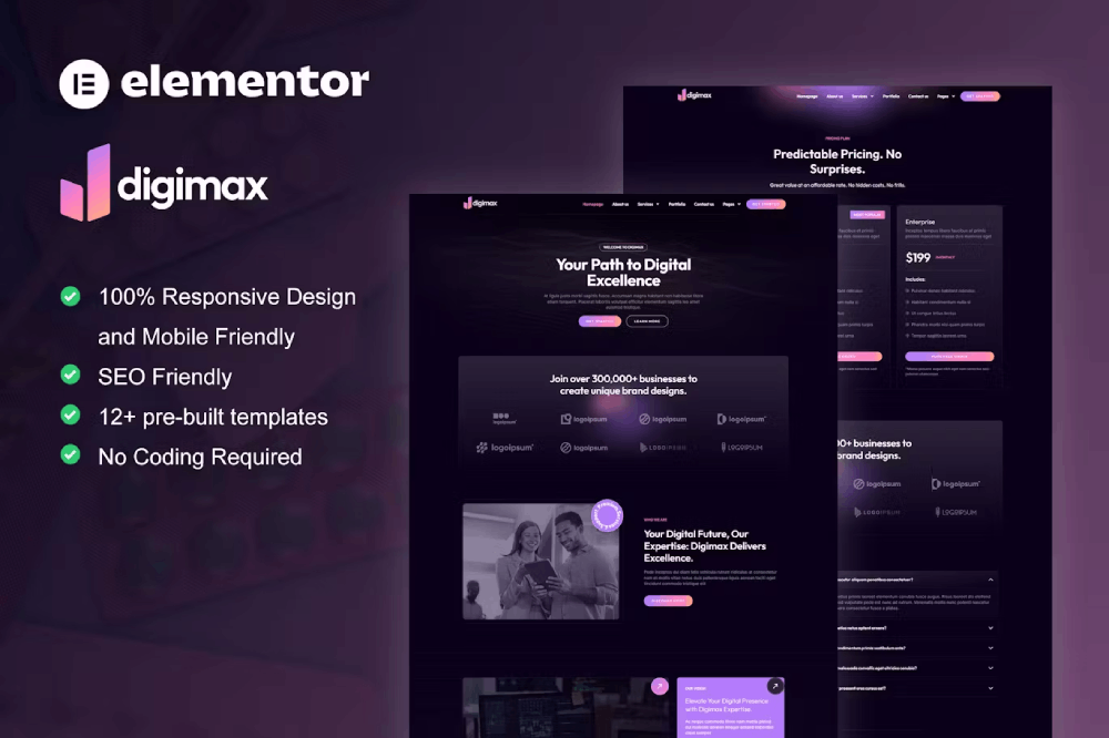 Digimax - Digital Marketing Agency Elementor Template