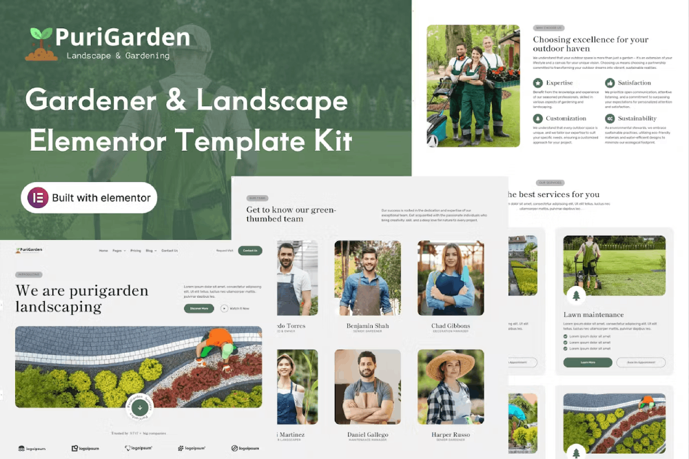 Gardener & Landscape Elementor Template