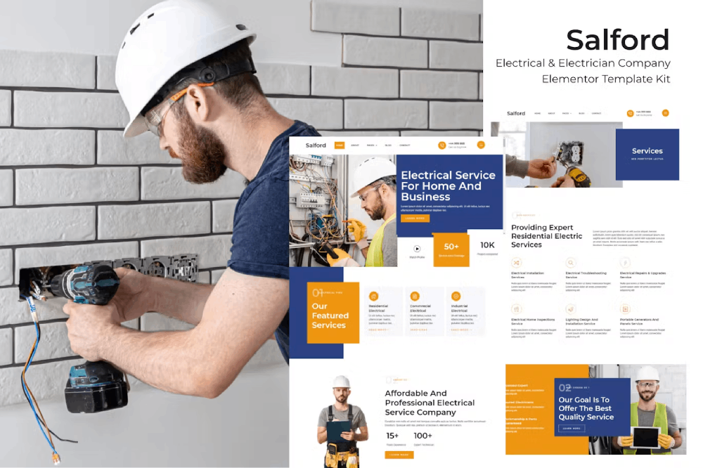 Electrical & Electrician Service Company Elementor Template