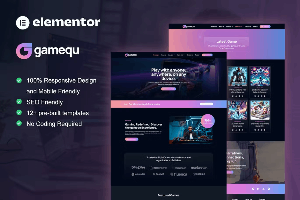 Game Publisher Elementor Template