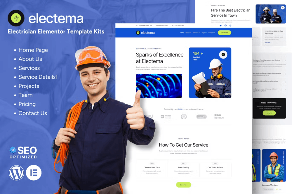 Electrician Service Elementor Template