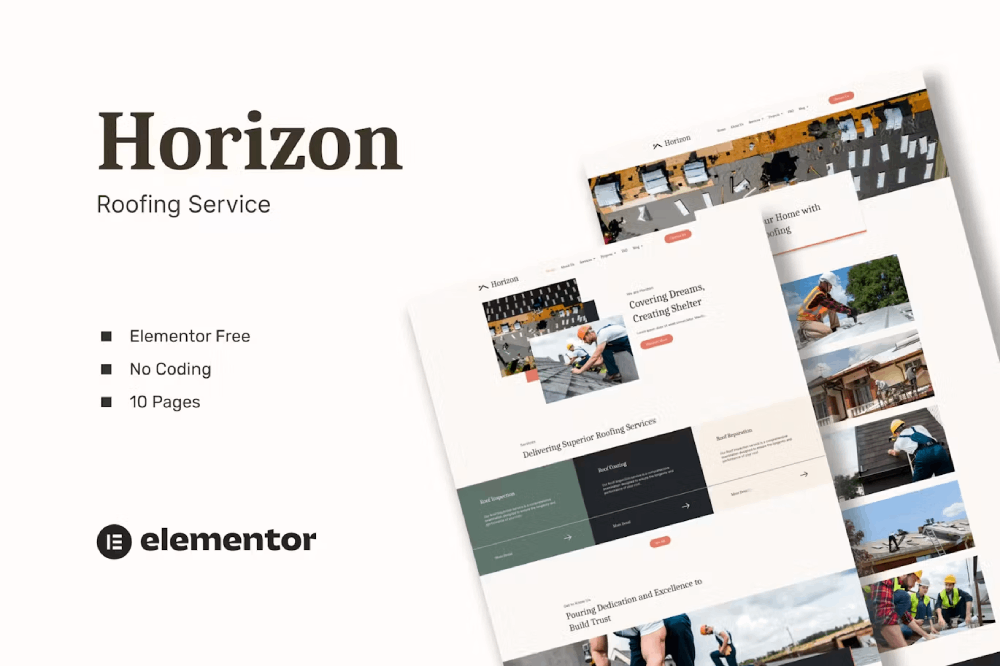 Roofing Service Elementor Template