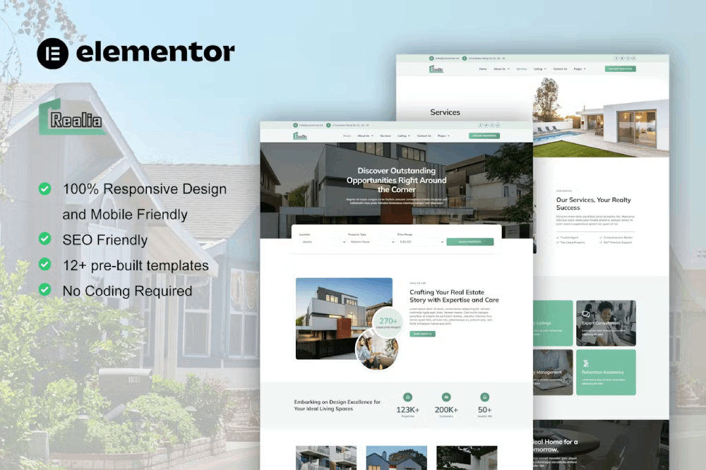 Real Estate & Property Elementor Template