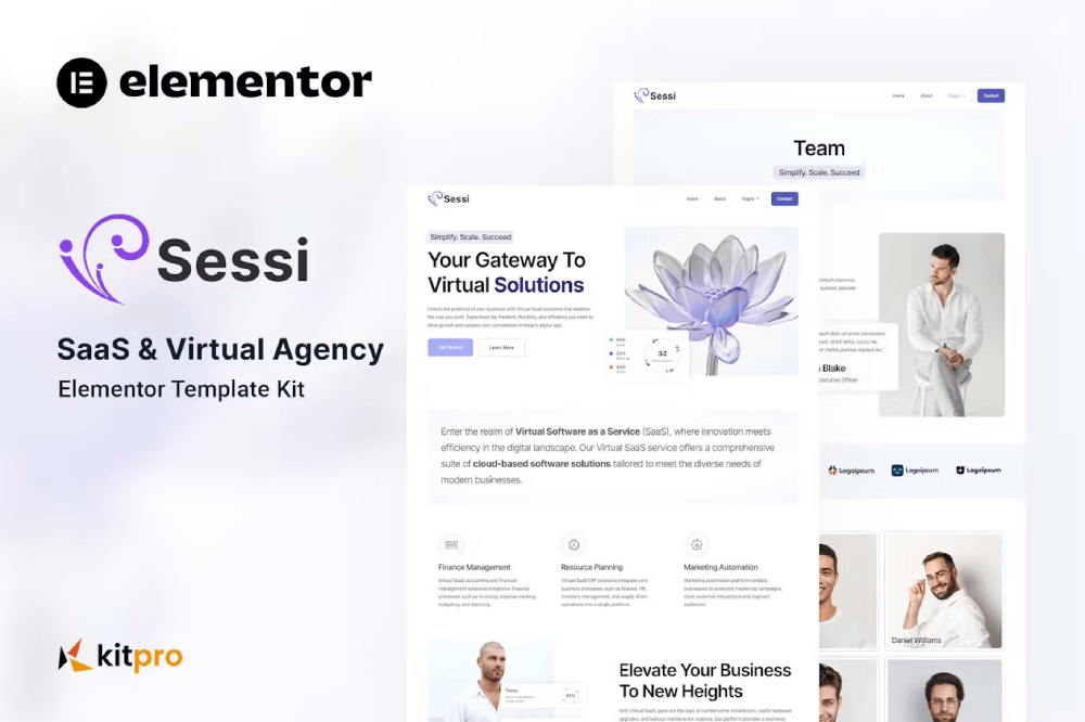 Saas & Virtual Agency Elementor Template