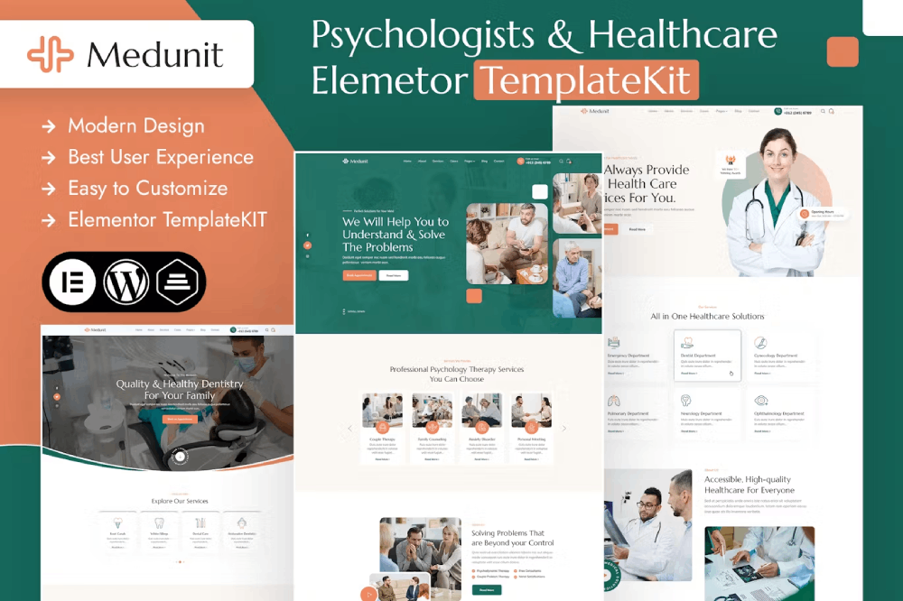 Psychologists & Health Care Elementor Template
