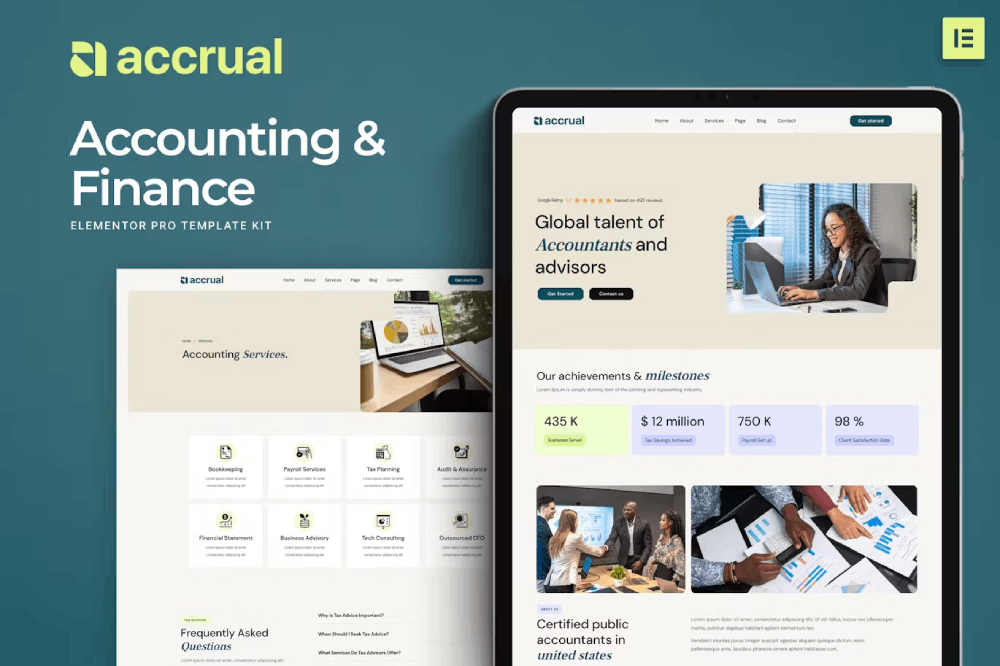 Accounting & Finance Elementor Template