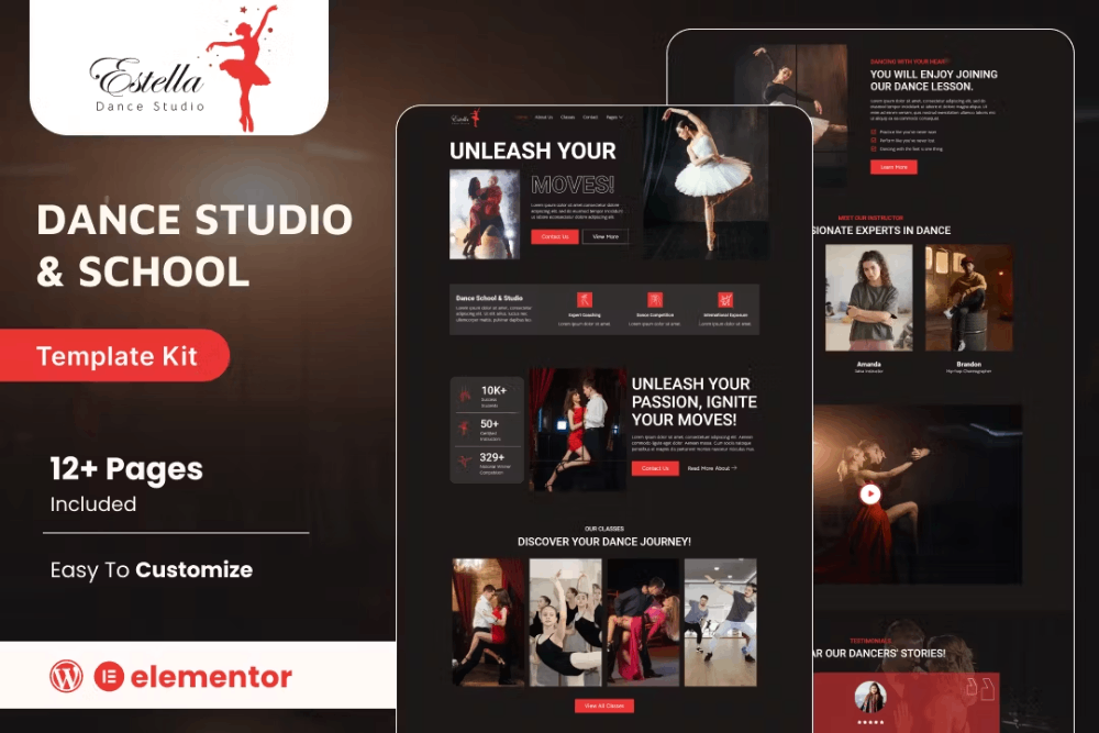 Dance School & Studio Elementor Template