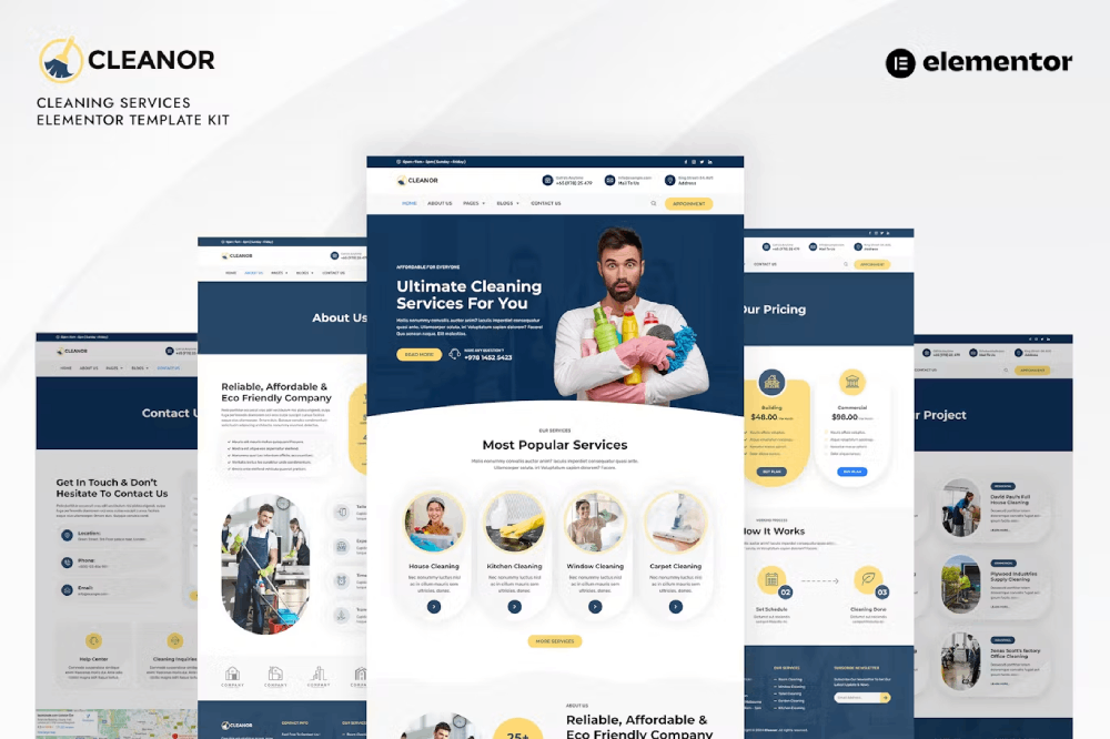 Cleaning Services Elementor Template