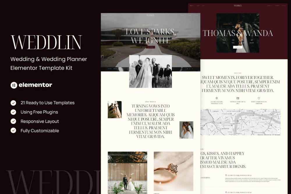 Wedding & Wedding Planner Elementor Template