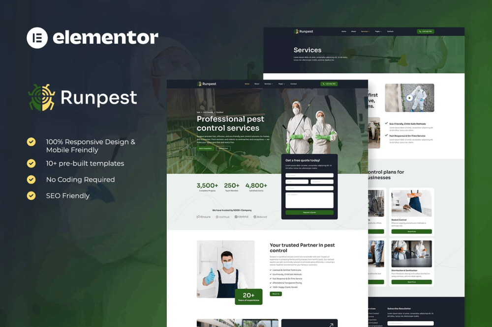 Pest Control Service Elementor Template