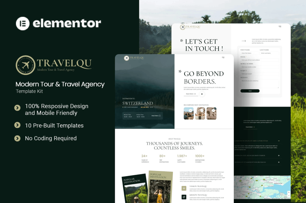 Modern Tour &Travel Agency Elementor Template