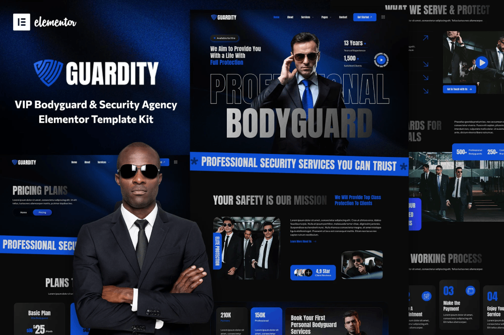 VIP Bodyguard & Security Agency Elementor Template
