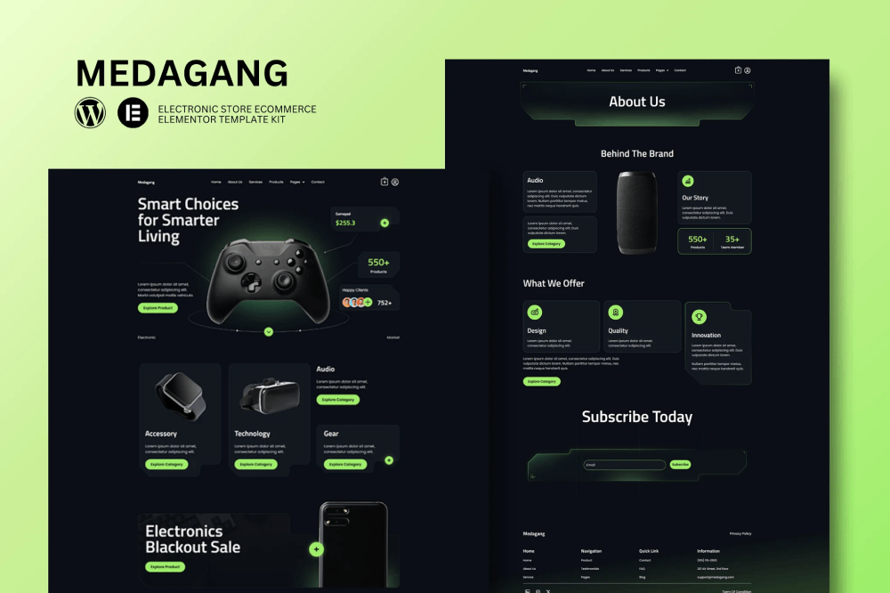 E-Commerce Electronics Store Elementor Template